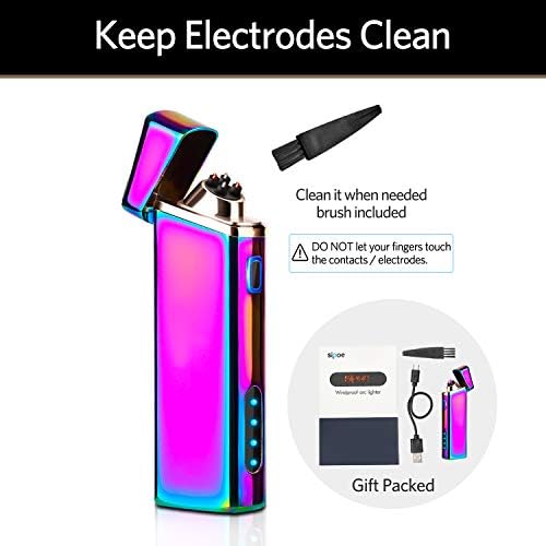 Encendedor Plasma Eléctrico a Prueba de Viento - Recargable por USB, Indicador de Batería Mejorado - Multicromo - imagen 7