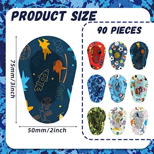 Parches Adhesivos Toulite para Niños, 90 Piezas, 9 Diseños, Transpirables, para Ambliopía y Ojos Perezosos, Banditas Lindas para Niños y Niñas - imagen 2