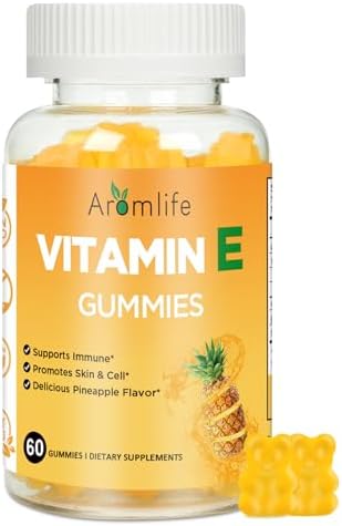 Gomitas de Vitamina E Aromlife 400 IU para Inmunidad, 268mg por Porción, 60 Piezas Sabor Piña, Sin Azúcar y Sin Gluten, Brillo de Piel y Bienestar - imagen 1