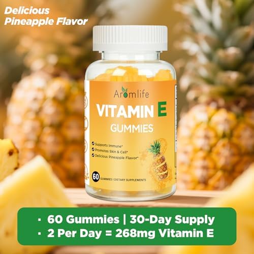 Gomitas de Vitamina E Aromlife 400 IU para Inmunidad, 268mg por Porción, 60 Piezas Sabor Piña, Sin Azúcar y Sin Gluten, Brillo de Piel y Bienestar - imagen 6