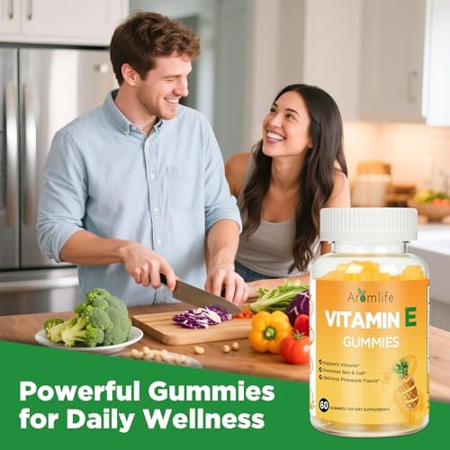 Gomitas de Vitamina E Aromlife 400 IU para Inmunidad, 268mg por Porción, 60 Piezas Sabor Piña, Sin Azúcar y Sin Gluten, Brillo de Piel y Bienestar - imagen 7