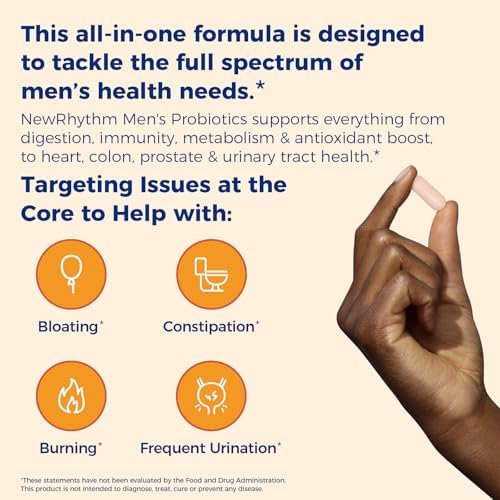 NewRhythm Probióticos para Hombres con Prebióticos, Selenio, Enzimas Digestivas, Akkermansia Muciniphila, Extracto de Arándano, 150 Mil Millones CFU, - imagen 3