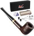 Pipa de Tabaco Sivaopa Ébano Recta – Pipa de Madera Hecha a Mano con Diseño Clásico, Set de Limpieza y Bolsa de Viaje – Regalo Portátil para - imagen 1