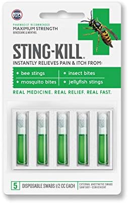 Swabs Anestésicos Desechables Sting-Kill, Alivio Máximo para Picaduras, 5 Piezas (Paquete de 4) - imagen 4