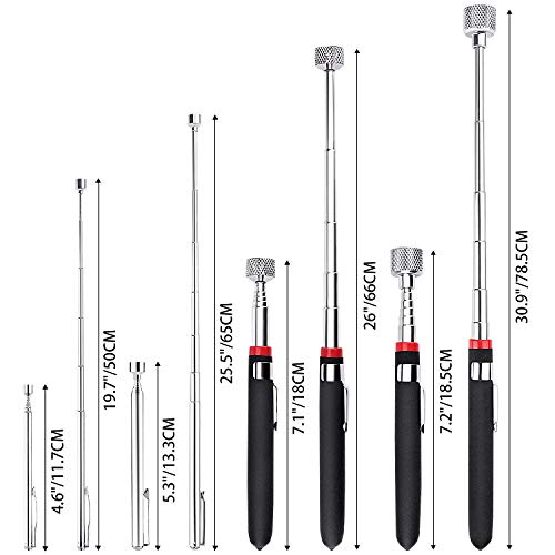 Juego de 4 Herramientas Magnéticas de Recogida, Varilla Telescópica (1.5LB 3LB 10LB 15LB) Regalos de Cumpleaños para Hombre, Papá, Esposo, Navidad, - imagen 2