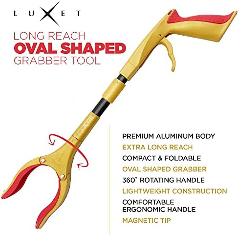 Herramienta Recolectora Grabber - Última Versión Luxet 19 Pulgadas Oro y Negro, Bastón Plegable para Recoger - Punta Magnética de Fuerte Agarre - - imagen 3