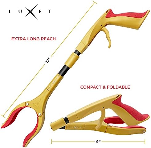 Herramienta Recolectora Grabber - Última Versión Luxet 19 Pulgadas Oro y Negro, Bastón Plegable para Recoger - Punta Magnética de Fuerte Agarre - - imagen 4