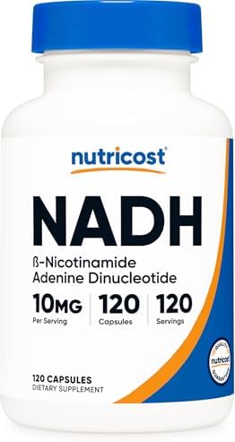 Nutricost NADH 10 mg por Porción 120 Cápsulas - B-Nicotinamida Adenina Dinucleótido, Vegano, Sin Gluten - imagen 1