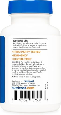Nutricost NADH 10 mg por Porción 120 Cápsulas - B-Nicotinamida Adenina Dinucleótido, Vegano, Sin Gluten - imagen 5