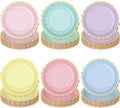 Platos Desechables de Papel Peony Man 48 Pzs, 9 Pulgadas, Coloridos con Borde Dorado para Fiestas, Bodas y Baby Shower - imagen 1