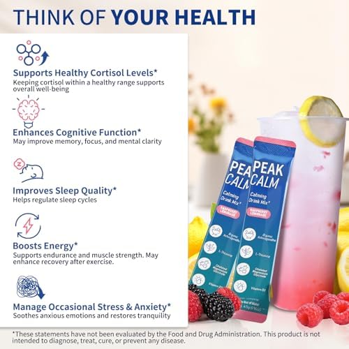 Bebida Super Cortisol Calm de 40 Contenidos con Magnesio Glicinato, Ashwagandha, L-Teanina y Vitamina D3 | Polvo de Magnesio Glicinato para - imagen 3