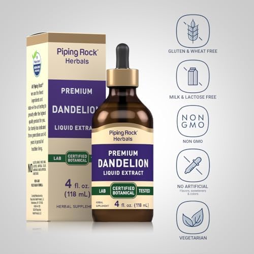 Extracto Líquido de Raíz de Diente de León Piping Rock | 4 fl oz | Suplemento Herbal Premium | Sin Alcohol | Vegetariano, No GMO, Sin Gluten - imagen 3