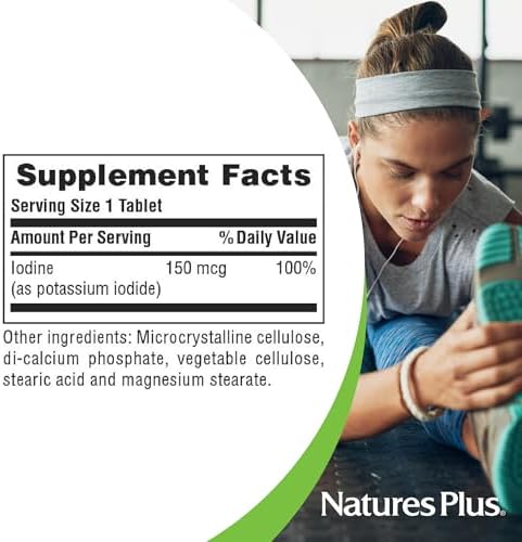 NaturesPlus Yoduro de Potasio - 150 mcg, 100 Tabletas - Vegano, Sin Gluten - 100 Porciones - imagen 5