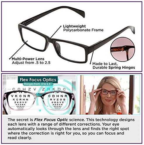 Lentes de lectura SHUNXI One Power con enfoque automático, ajuste de visión y óptica clara de 0.5-2.5x. - imagen 5