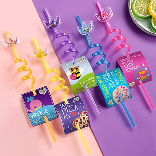 24 Popotes Reutilizables con Corona Brillante para Fiesta de Princesa - 6 Diseños, Perfectos para Suministros de Cumpleaños con 2 Cepillos de Limpieza - imagen 2