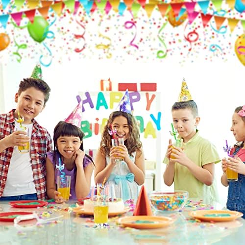 24 Popotes Reutilizables con Corona Brillante para Fiesta de Princesa - 6 Diseños, Perfectos para Suministros de Cumpleaños con 2 Cepillos de Limpieza - imagen 7