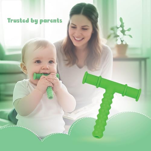 Chewy Tubes - Herramienta de Masticación Oral, Segura, No Tóxica, Libre de Látex y Ftalatos, Color Verde - imagen 2