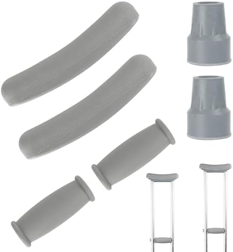 Juego de Almohadillas y Tapas para Muletas (6 Pzs) - Comodidad para Axilas y Agarraderas con Tapas de Repuesto, Ajuste Universal para Muletas - imagen 6