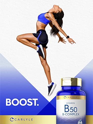 Carlyle Complejo de Vitamina B50 | 180 Tabletas | Vegetariano, Sin OGM, Sin Gluten - imagen 6