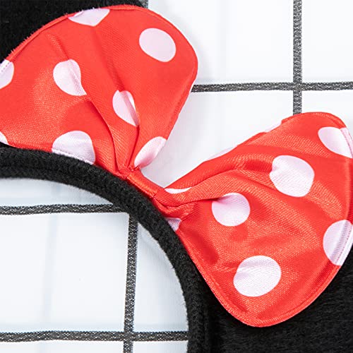 Diadema de Orejas de Ratón CHuangQi 12 Piezas, Color Negro y Rojo con Lazo, Ideal para Fiestas de Cumpleaños y Celebraciones para Niños y Niñas - imagen 6