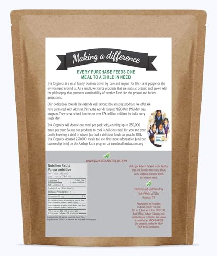Té de Raíz de Regaliz Orgánico Jiva Organics (Cortado y Tamizado) 14 Onzas en Bolsa Kraft - No GMO, Seco y Puro - Glycyrrhiza glabra - imagen 2