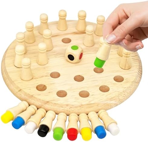 Juegos de Memoria PHIELEY para Pacientes con Demencia, Actividades de Coincidencia de Colores para Adultos Mayores, Productos de Madera para - imagen 1