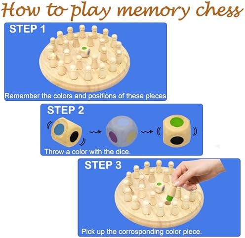 Juegos de Memoria PHIELEY para Pacientes con Demencia, Actividades de Coincidencia de Colores para Adultos Mayores, Productos de Madera para - imagen 3