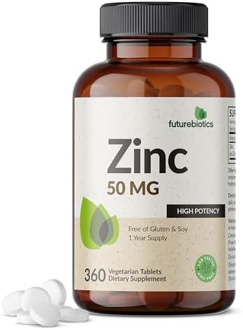 Futurebiotics Zinc 50 MG Alta Potencia, Suministro para 1 Año - 360 Tabletas Vegetarianas No Transgénicas - imagen 1
