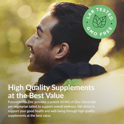 Futurebiotics Zinc 50 MG Alta Potencia, Suministro para 1 Año - 360 Tabletas Vegetarianas No Transgénicas - imagen 4