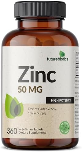 Futurebiotics Zinc 50 MG Alta Potencia, Suministro para 1 Año - 360 Tabletas Vegetarianas No Transgénicas - imagen 5