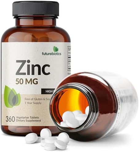 Futurebiotics Zinc 50 MG Alta Potencia, Suministro para 1 Año - 360 Tabletas Vegetarianas No Transgénicas - imagen 6