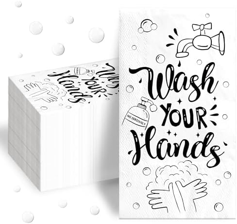 200 Piezas Servilletas de Papel 3 Capas Desechables para Lavado de Manos, Etiqueta para Baño, Cocina, Bodas y Baby Shower - imagen 1