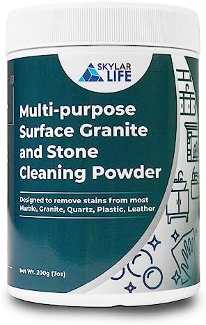 Polvo Limpiador Multiusos Skylarlife para Superficies de Piedra (200g) - Elimina manchas de óxido, amarillamiento y aceite en mármol, granito, cuarzo - imagen 1