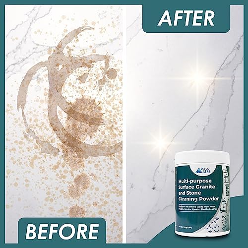 Polvo Limpiador Multiusos Skylarlife para Superficies de Piedra (200g) - Elimina manchas de óxido, amarillamiento y aceite en mármol, granito, cuarzo - imagen 3