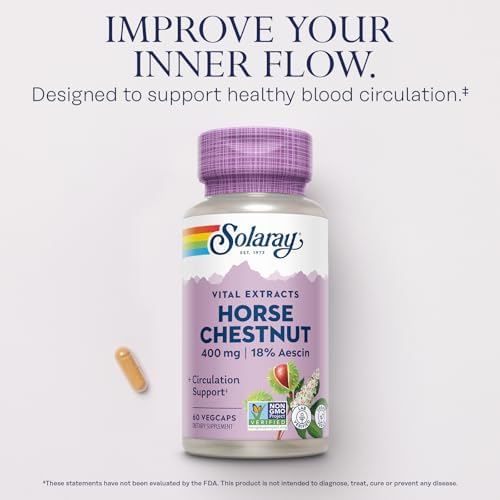 Extracto de Castaño de Indias Solaray 400 mg - Estandarizado a 72 mg de Aescina - Con 55 mg de Cola de Caballo - Suplementos para la Circulación - - imagen 3