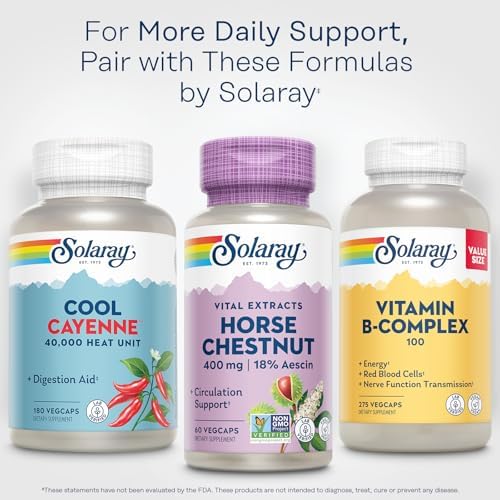 Extracto de Castaño de Indias Solaray 400 mg - Estandarizado a 72 mg de Aescina - Con 55 mg de Cola de Caballo - Suplementos para la Circulación - - imagen 6