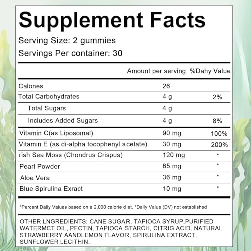 Gomitas para la Caída del Cabello YATIME con Musgo Marino, Vitamina C, E, Aloe Vera y Polvo de Perla - 60 Unidades, Sin Gluten - imagen 2