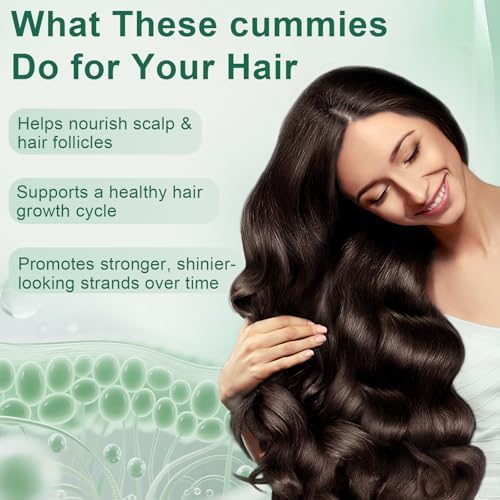 Gomitas para la Caída del Cabello YATIME con Musgo Marino, Vitamina C, E, Aloe Vera y Polvo de Perla - 60 Unidades, Sin Gluten - imagen 3