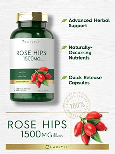 Cápsulas Rápidas Carlyle de Rosa Mosqueta | 1500mg | 240 Cápsulas | Suplemento Herbal Sin OGM y Sin Gluten - imagen 3