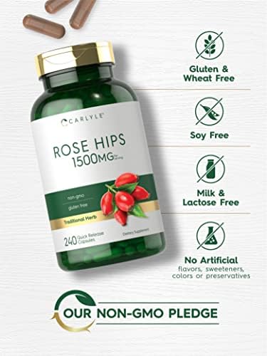 Cápsulas Rápidas Carlyle de Rosa Mosqueta | 1500mg | 240 Cápsulas | Suplemento Herbal Sin OGM y Sin Gluten - imagen 4