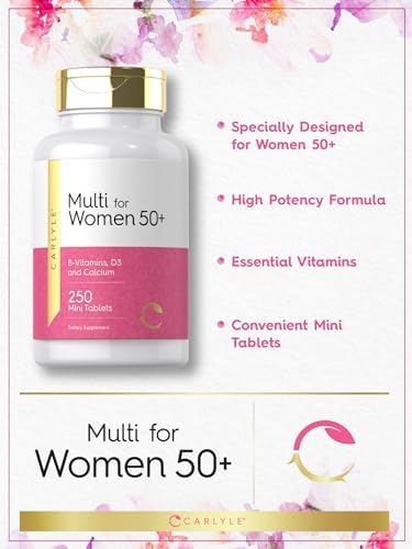 Carlyle Multivitamínico para Mujeres de 50 Años y Más | 250 Mini Tabletas | Suplemento con Vitaminas B, D3, Calcio y Folato | Sin Hierro | No GMO, - imagen 3