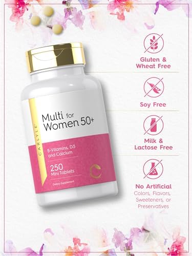 Carlyle Multivitamínico para Mujeres de 50 Años y Más | 250 Mini Tabletas | Suplemento con Vitaminas B, D3, Calcio y Folato | Sin Hierro | No GMO, - imagen 4