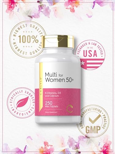 Carlyle Multivitamínico para Mujeres de 50 Años y Más | 250 Mini Tabletas | Suplemento con Vitaminas B, D3, Calcio y Folato | Sin Hierro | No GMO, - imagen 5