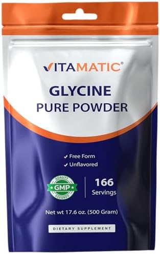 Vitamatic Glycine en Polvo – 3,000 mg por Porción, Suplemento de Aminoácidos Libre, Sin Sabor, 17.6 oz (500 g), No Transgénico, Sin Gluten. - imagen 1