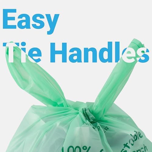 Bolsas de Basura Compostables GREENER WALKER de 1.6 Galones con Asas, 150 Piezas, Certificadas EN13432 para Residuos de Cocina - imagen 2