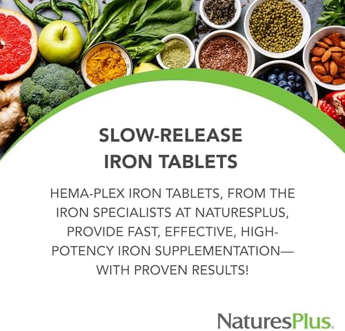 NaturesPlus Hema-Plex Hierro - 30 Tabletas de Liberación Lenta - 85 mg de Hierro Quelado - Salud Total de la Sangre - con Vitamina C y Bioflavonoides - imagen 2