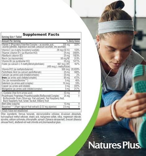 NaturesPlus Hema-Plex Hierro - 30 Tabletas de Liberación Lenta - 85 mg de Hierro Quelado - Salud Total de la Sangre - con Vitamina C y Bioflavonoides - imagen 4