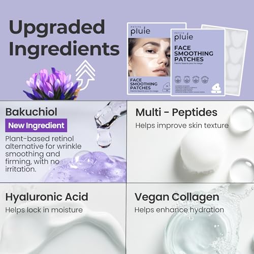 Parches Antienvejecimiento PETITE PLUIE para Alisar el Rostro (78 Piezas) | Cuidado K-Beauty Nocturno con Bakuchiol, Colágeno y Péptidos | Para - imagen 2