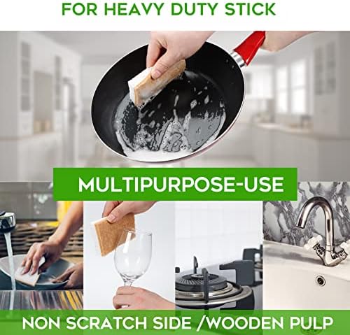 Esponjas de Cocina Biodegradables PANYEE, Ecológicas y Compostables, Esponjas de Celulosa con Fibras Naturales de Coco y Nuez, Paquete de 12 - imagen 5