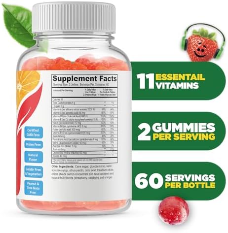 Gomitas Multivitamínicas para Niños Doctors Finest - Vegetarianas, Sin OGM y Sin Gluten - Deliciosos Sabores Frutales - 120 Jellies - imagen 2